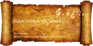 Gyuricska Ágnes névjegykártya